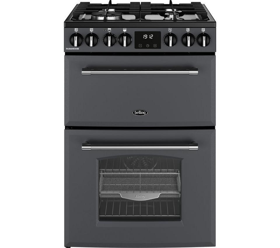 BELLING Farmhouse 60DF Dual Fuel Cooker - Anthracite & Chrome