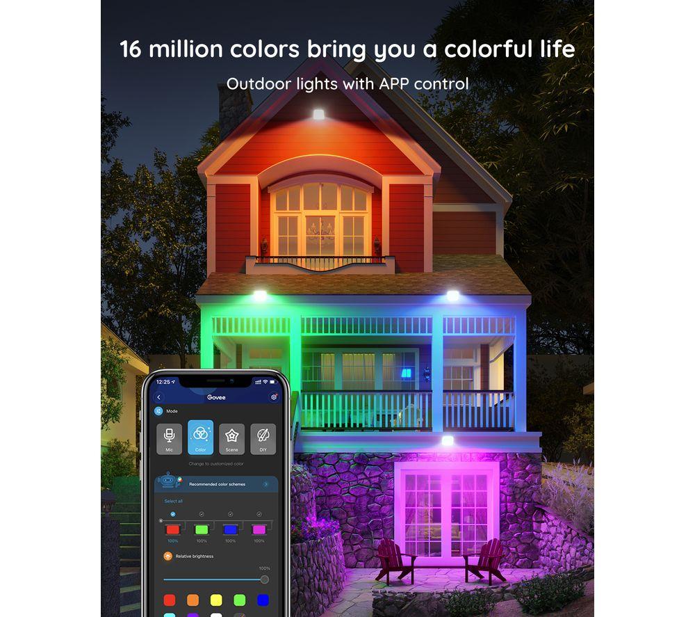 GOVEE H7060 RGBICWW LED Smart Flood Light - Pack of 4 image number 2 of 7