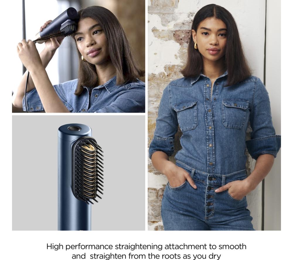 BABYLISS Air Wand Hair Dryer, Styler & Straightener All-in-One - Navy Blue & Gold image number 4 of 10