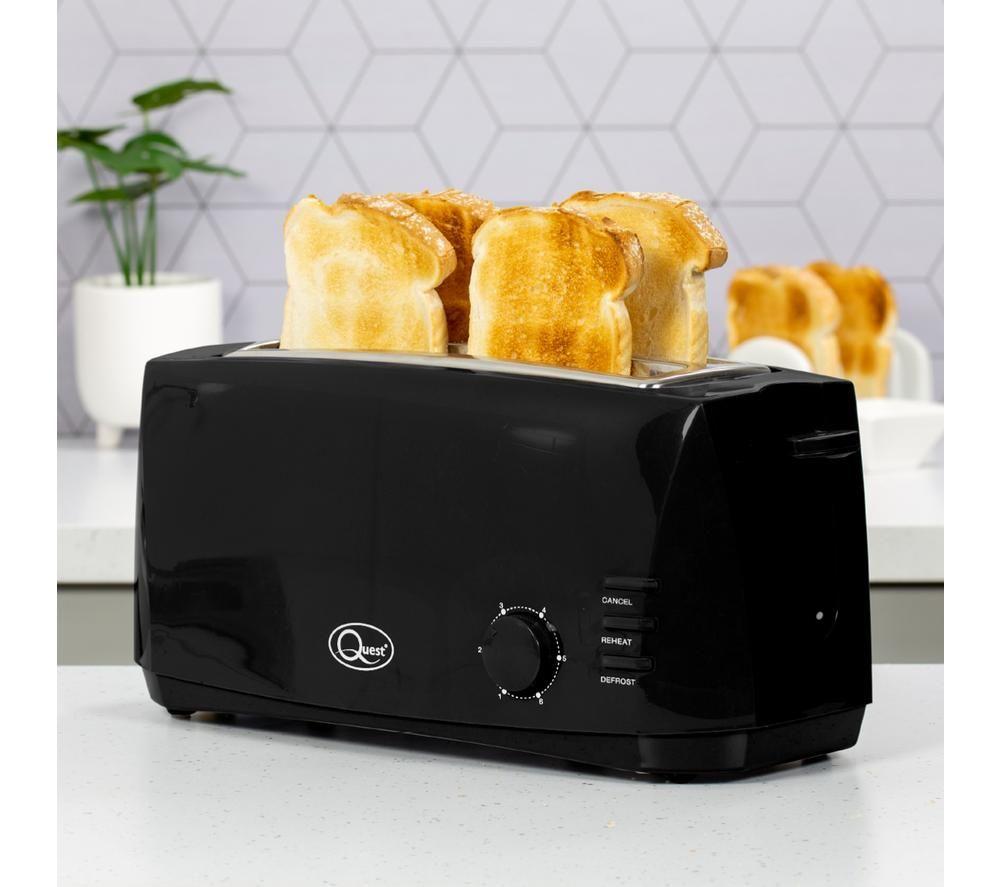 QUEST 35069 4-Slice Toaster - Black image number 3 of 7