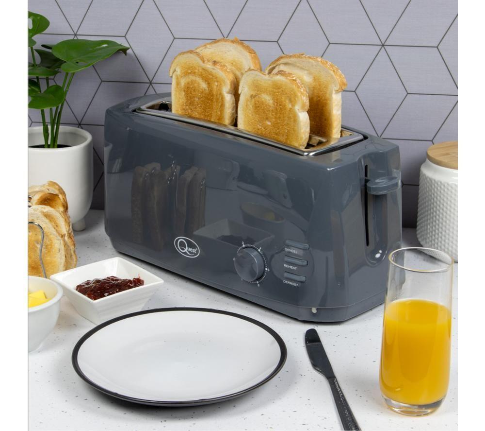 QUEST 35089 4-Slice Toaster - Grey image number 7 of 7