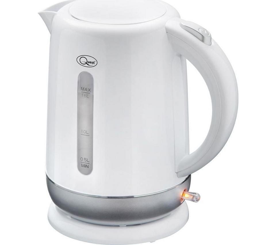 QUEST 39919 Jug Kettle - White & Silver