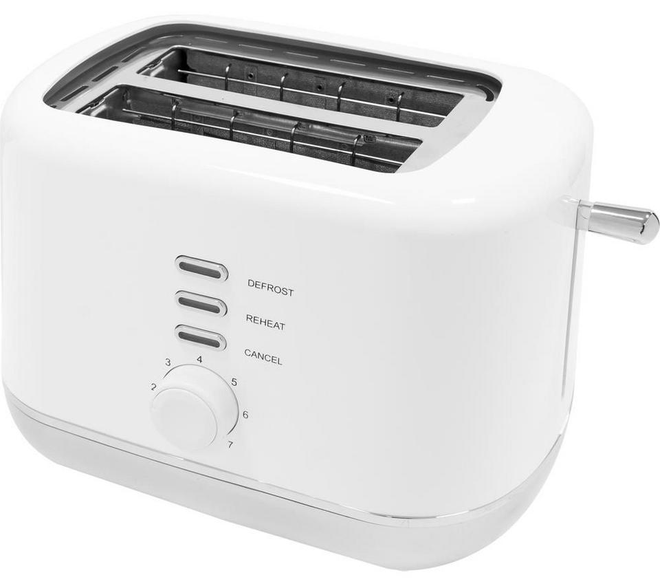 QUEST 39939 2-Slice Toaster - White & Silver