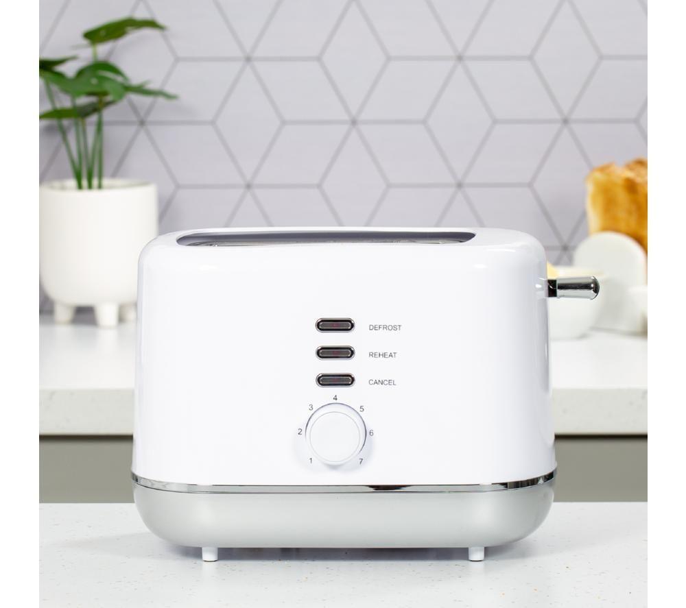 QUEST 39939 2-Slice Toaster - White & Silver image number 2 of 7