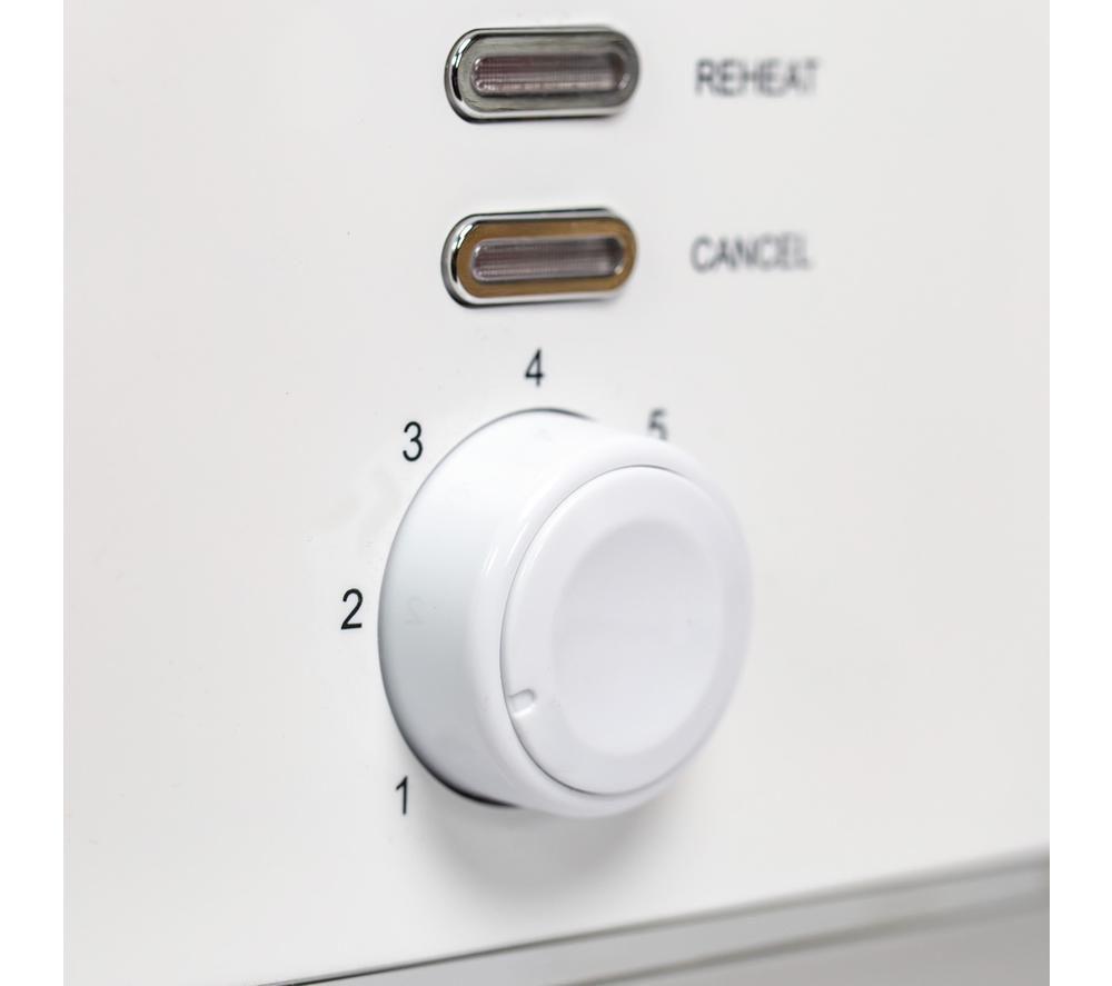 QUEST 39939 2-Slice Toaster - White & Silver image number 5 of 7