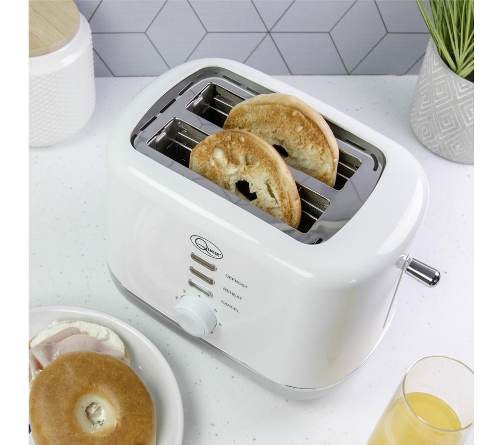 QUEST 39939 2-Slice Toaster - White & Silver image number 7 of 7