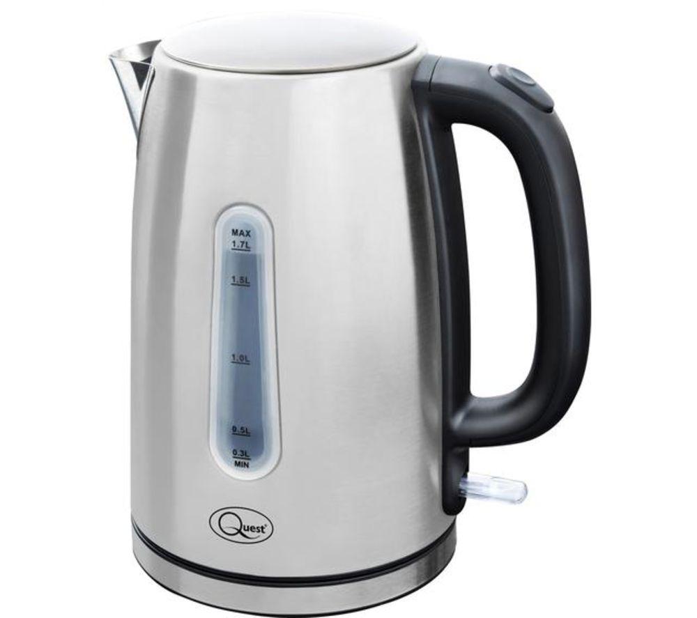 Quest 35349 Electric Kettle - Silver & Black, Silver/Grey,Black