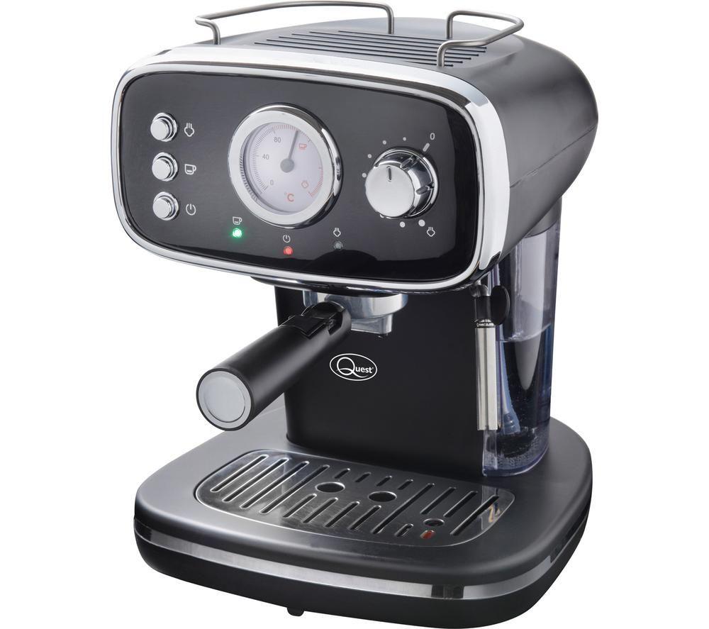 Quest 36569 Retro Coffee Machine - Black, Black