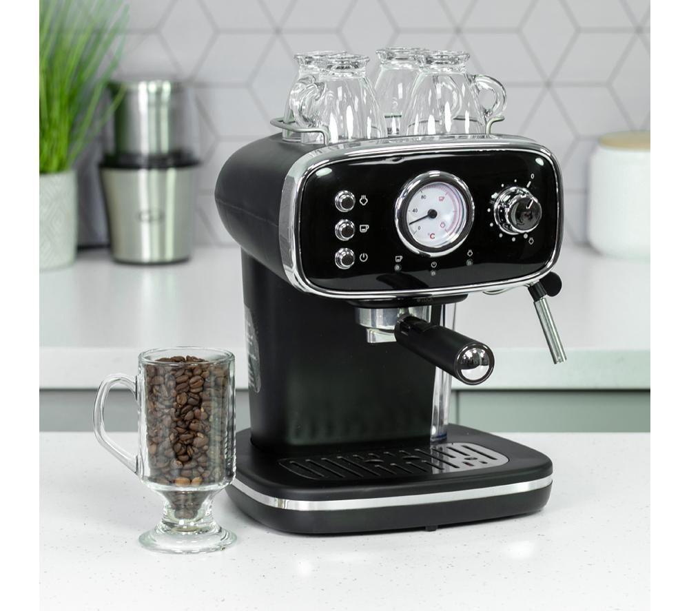 QUEST 36569 Retro Coffee Machine - Black image number 4 of 6