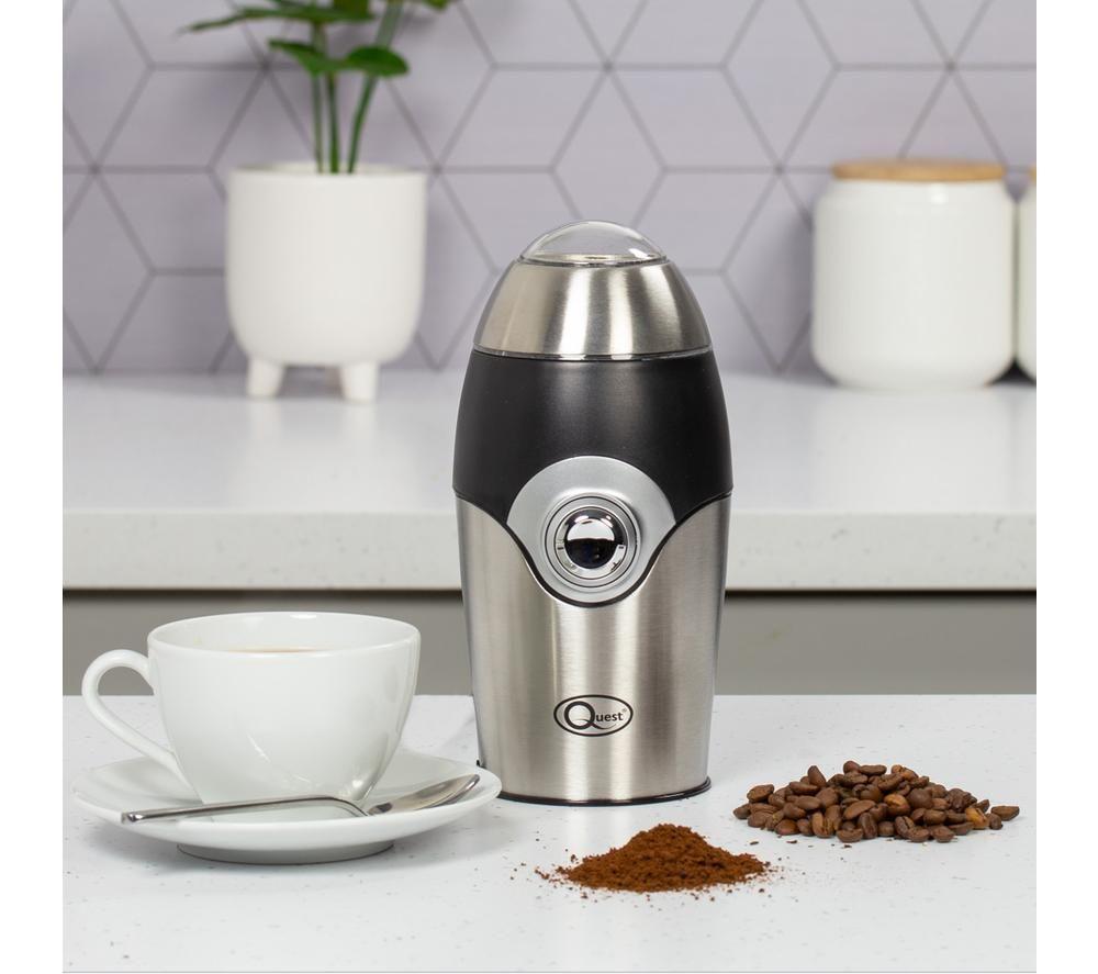 QUEST 34160 Electric Coffee Grinder - Black & Silver image number 3 of 4