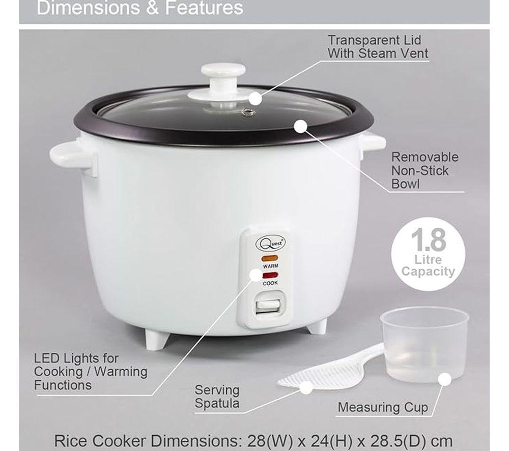 QUEST 35550 Rice Cooker - White image number 3 of 5