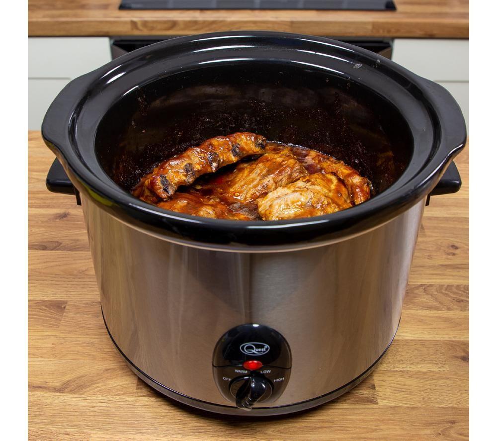 QUEST 35260 Slow Cooker - Black & Silver image number 2 of 5
