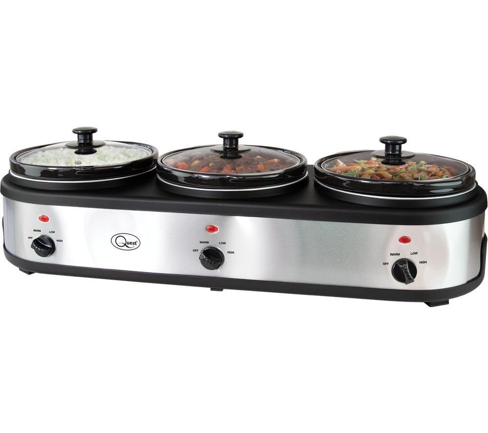 QUEST 16530 Slow Cooker & Buffet Server - Silver & Grey image number 2 of 5