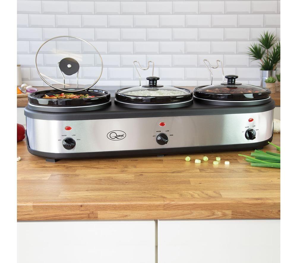 QUEST 16530 Slow Cooker & Buffet Server - Silver & Grey image number 4 of 5