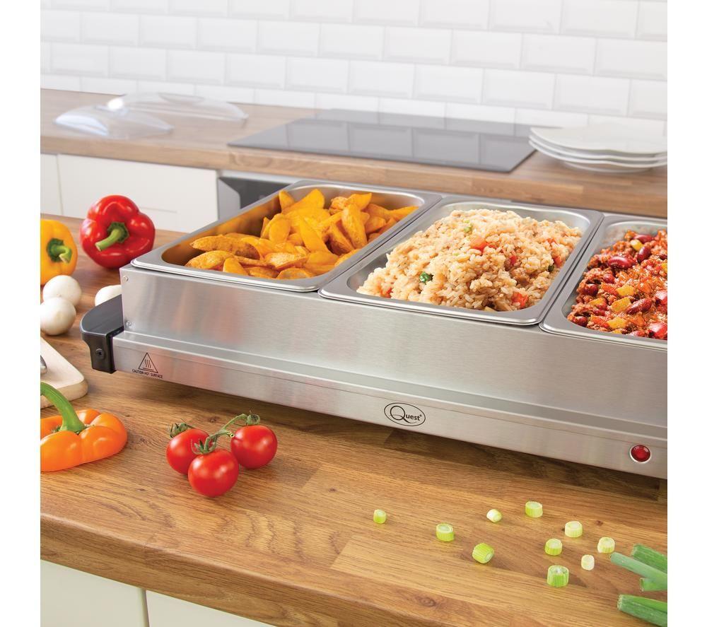QUEST 16510 Electric Buffet Server & Warming Tray - Silver image number 2 of 5