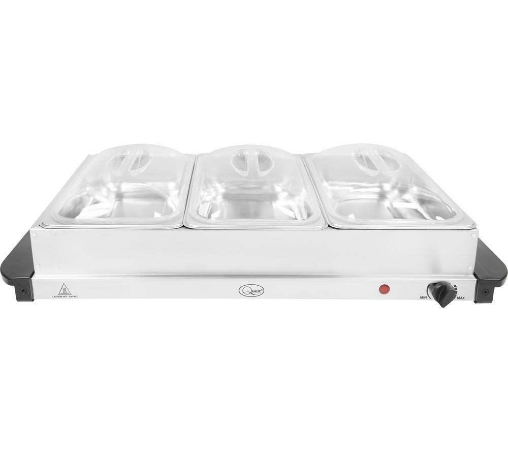 QUEST 16510 Electric Buffet Server & Warming Tray - Silver image number 3 of 5