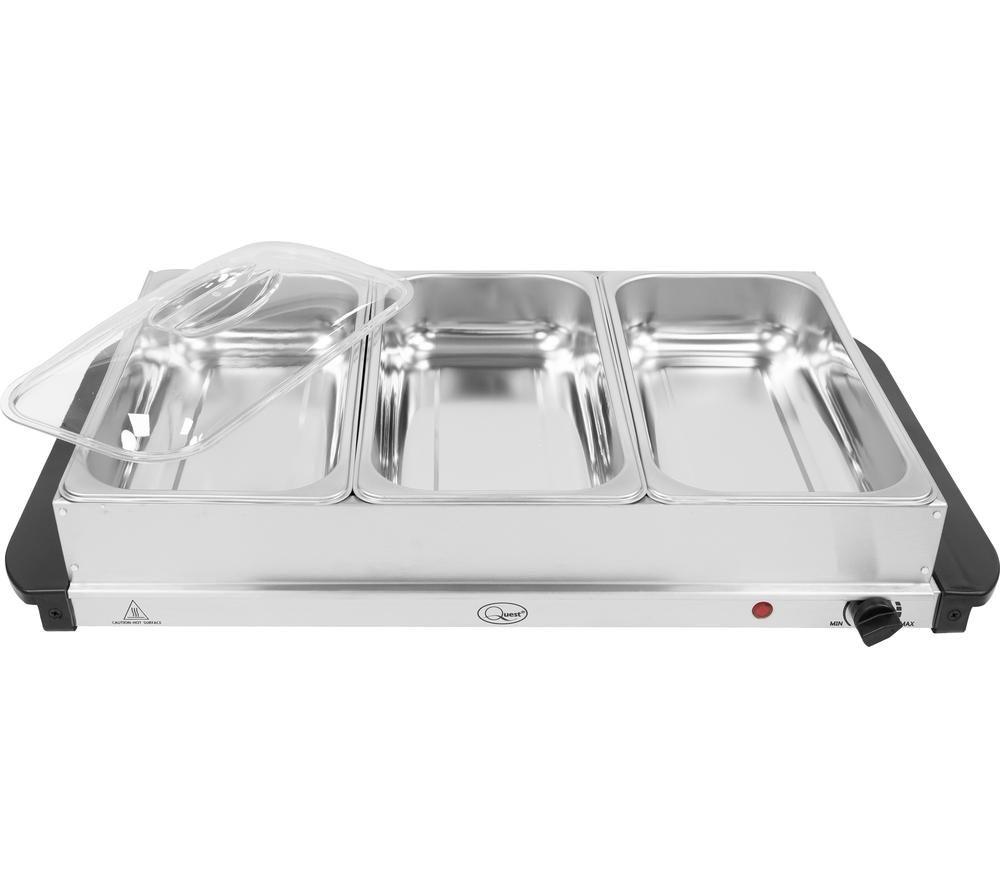 QUEST 16510 Electric Buffet Server & Warming Tray - Silver image number 4 of 5