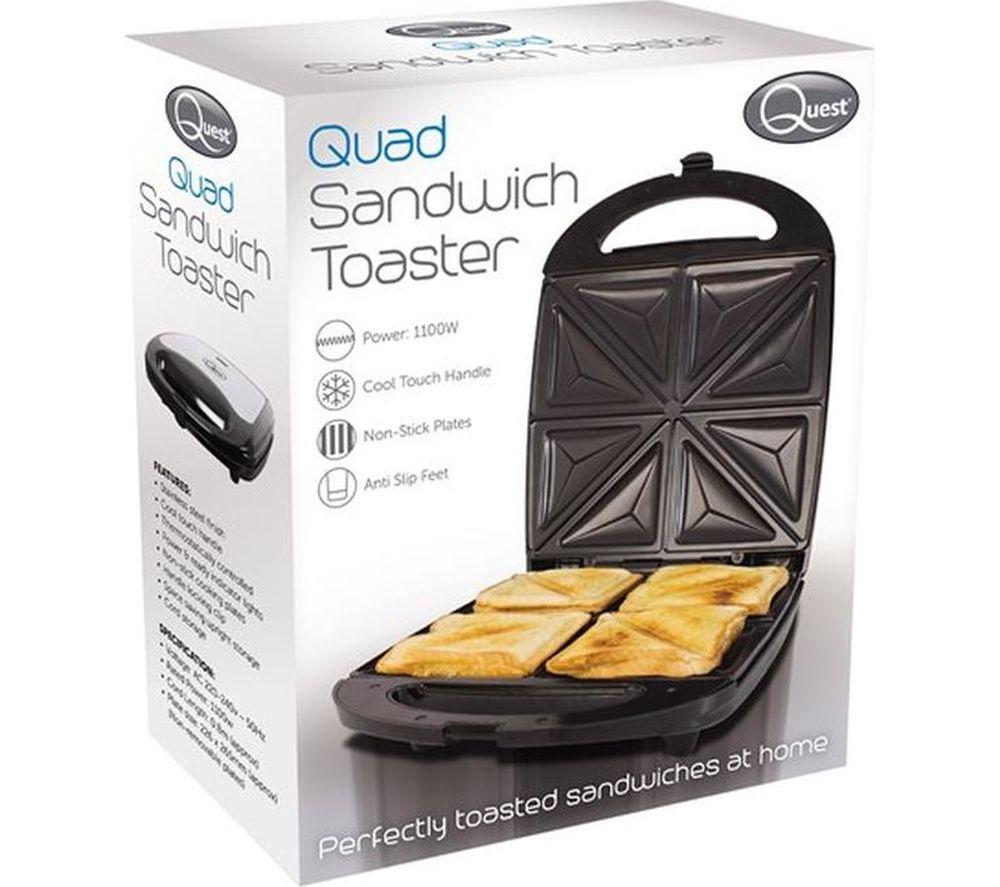 QUEST 35990 Sandwich Toaster - Black & Silver image number 2 of 3