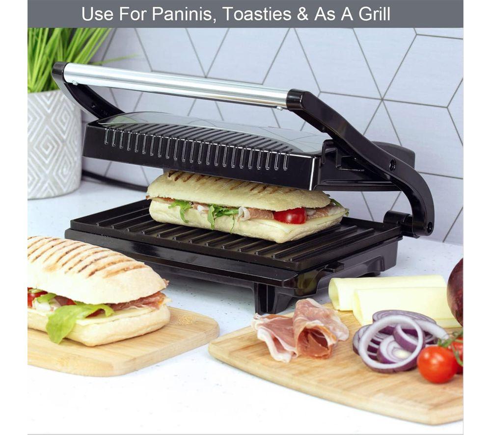 Buy QUEST 34340 Panini Press Grill Black Silver Currys