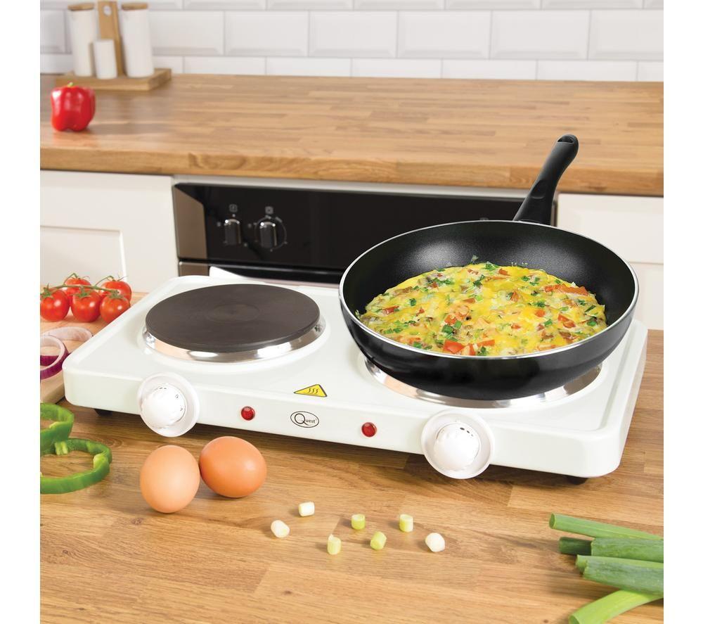 QUEST 35250 Double Electric Hot Plate - White image number 2 of 4