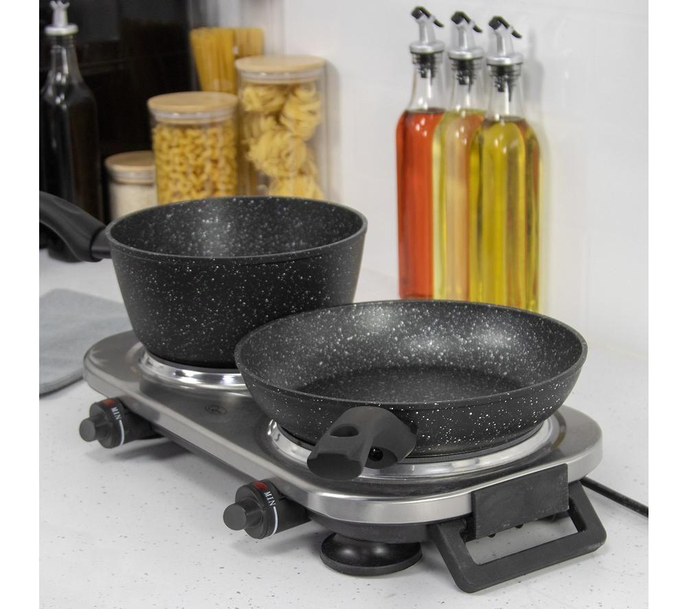 QUEST 37259 Double Ceramic Hot Plate - Black & Silver image number 3 of 6