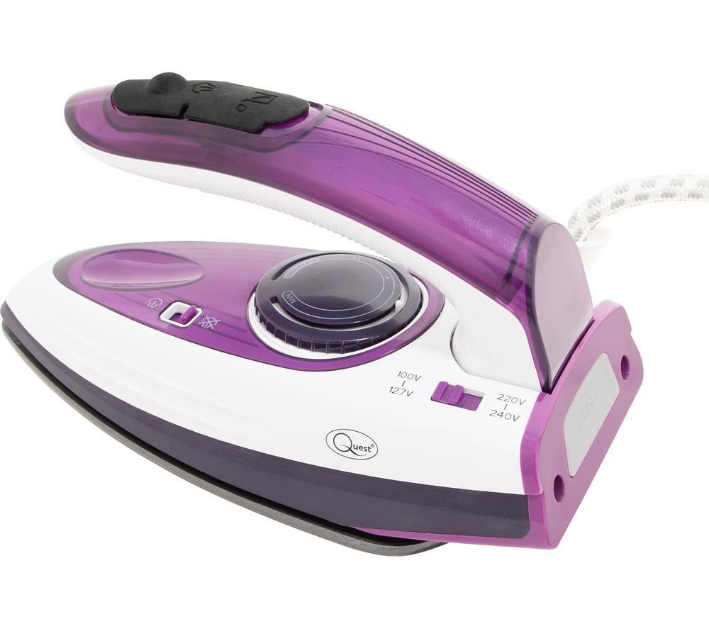 QUEST 34030 Travel Steam Iron - White & Purple image number 2 of 4