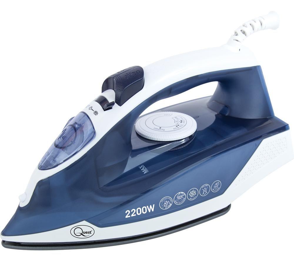 Quest 34140 Steam Iron - Blue & White, White,Blue