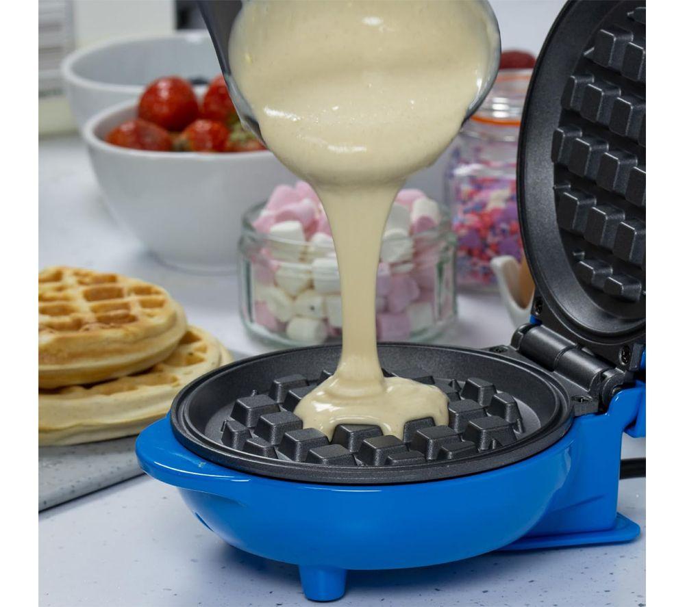 GLOBAL GIZMOS 37609 Mini Waffle Maker - Blue image number 3 of 5