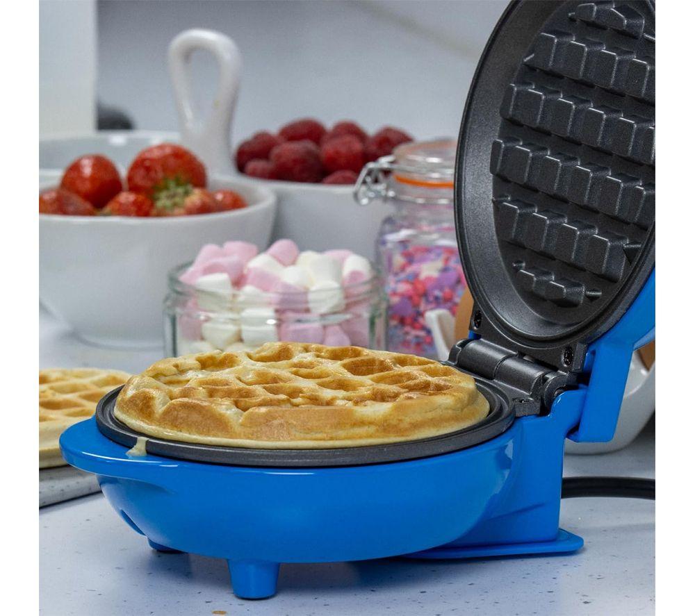 GLOBAL GIZMOS 37609 Mini Waffle Maker - Blue image number 4 of 5