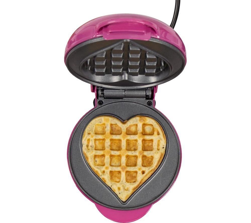 GLOBAL GIZMOS 37619 Mini Heart Waffle Maker - Pink image number 2 of 4