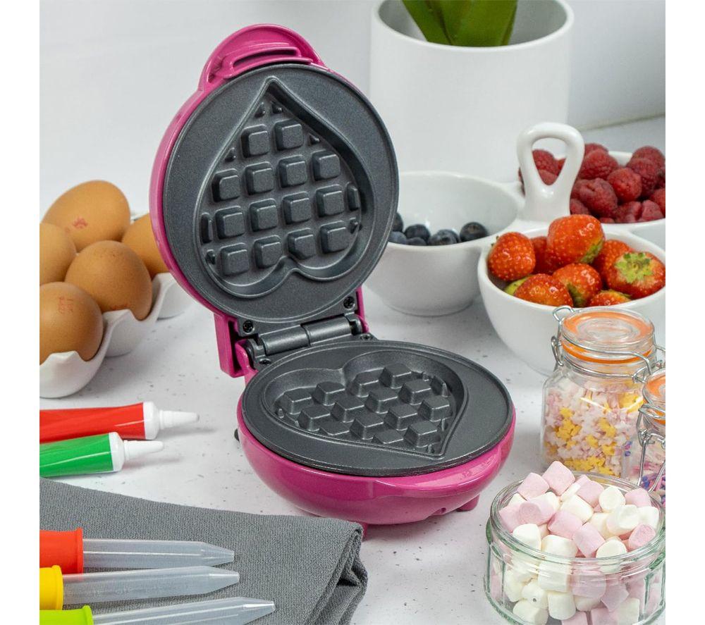 GLOBAL GIZMOS 37619 Mini Heart Waffle Maker - Pink image number 4 of 4
