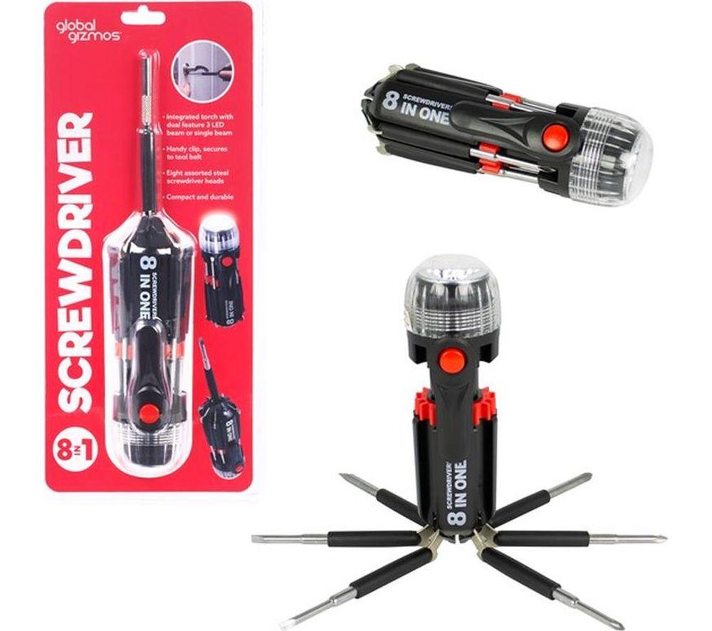 GLOBAL GIZMOS Multifunction 8-in-1 Screwdriver - Black image number 6 of 6