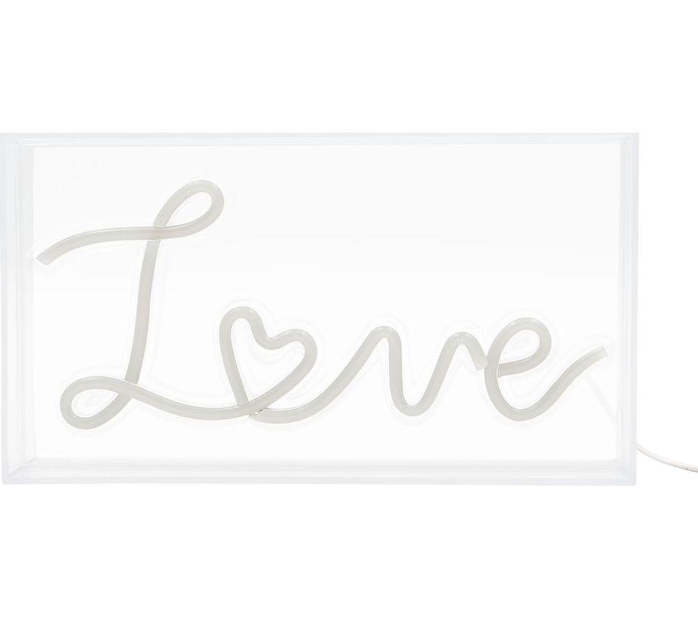 Global Gizmos 51419 Led Neon Love Sign - White
