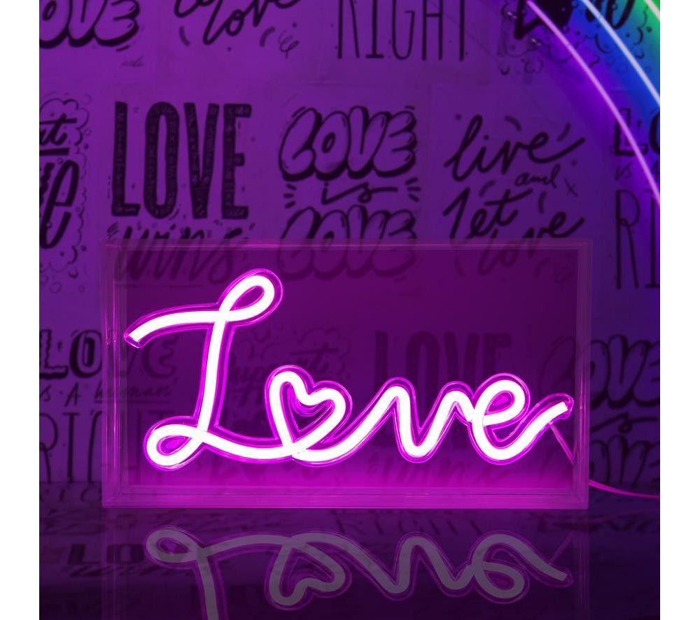 GLOBAL GIZMOS 51419 LED Neon Love Sign - White image number 2 of 3