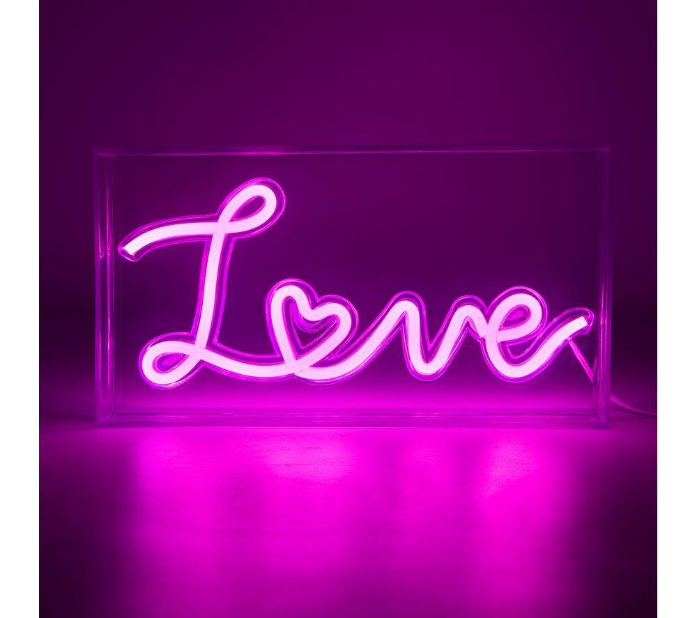 GLOBAL GIZMOS 51419 LED Neon Love Sign - White image number 3 of 3