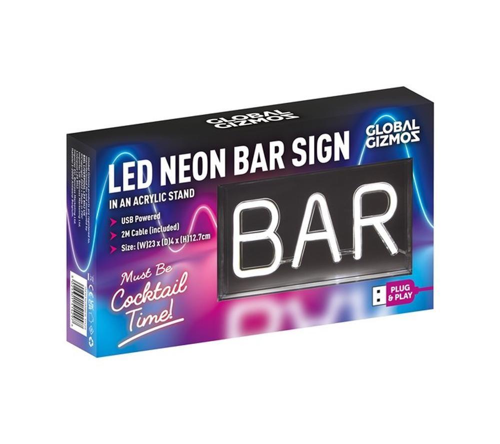 GLOBAL GIZMOS 51429 LED Neon Bar Sign - White image number 4 of 6
