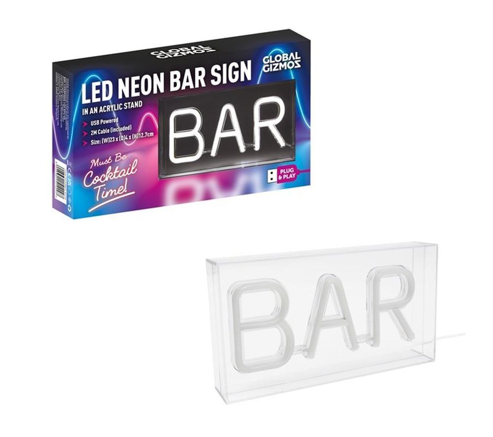 GLOBAL GIZMOS 51429 LED Neon Bar Sign - White image number 5 of 6