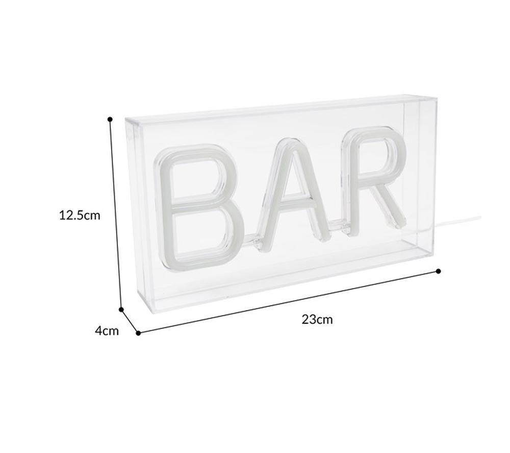 GLOBAL GIZMOS 51429 LED Neon Bar Sign - White image number 6 of 6