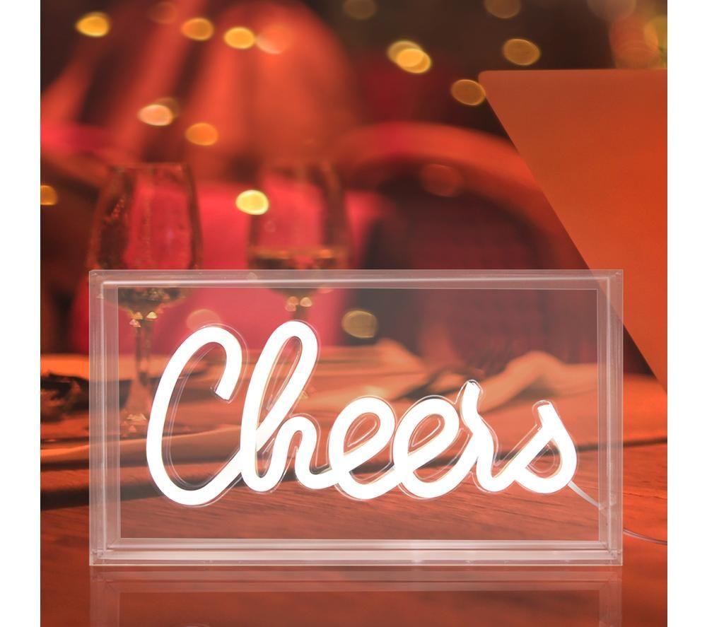 GLOBAL GIZMOS 51449 LED Neon Cheers Sign - White image number 2 of 5