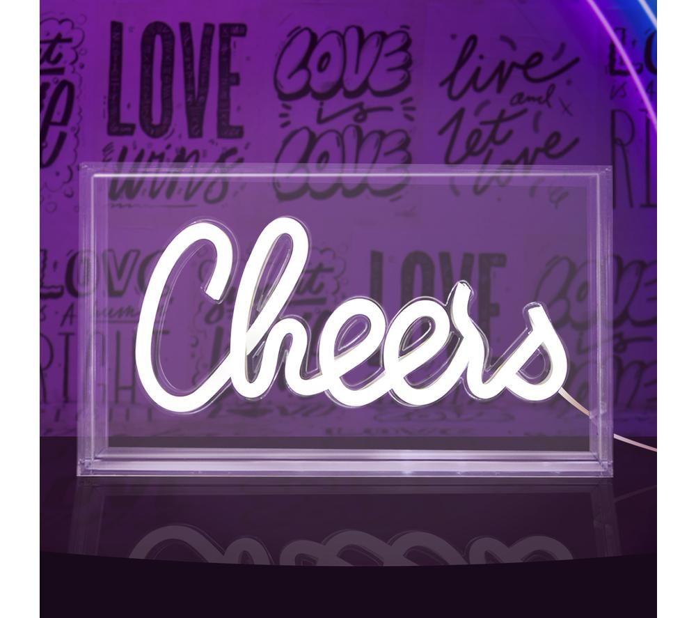 GLOBAL GIZMOS 51449 LED Neon Cheers Sign - White image number 3 of 5