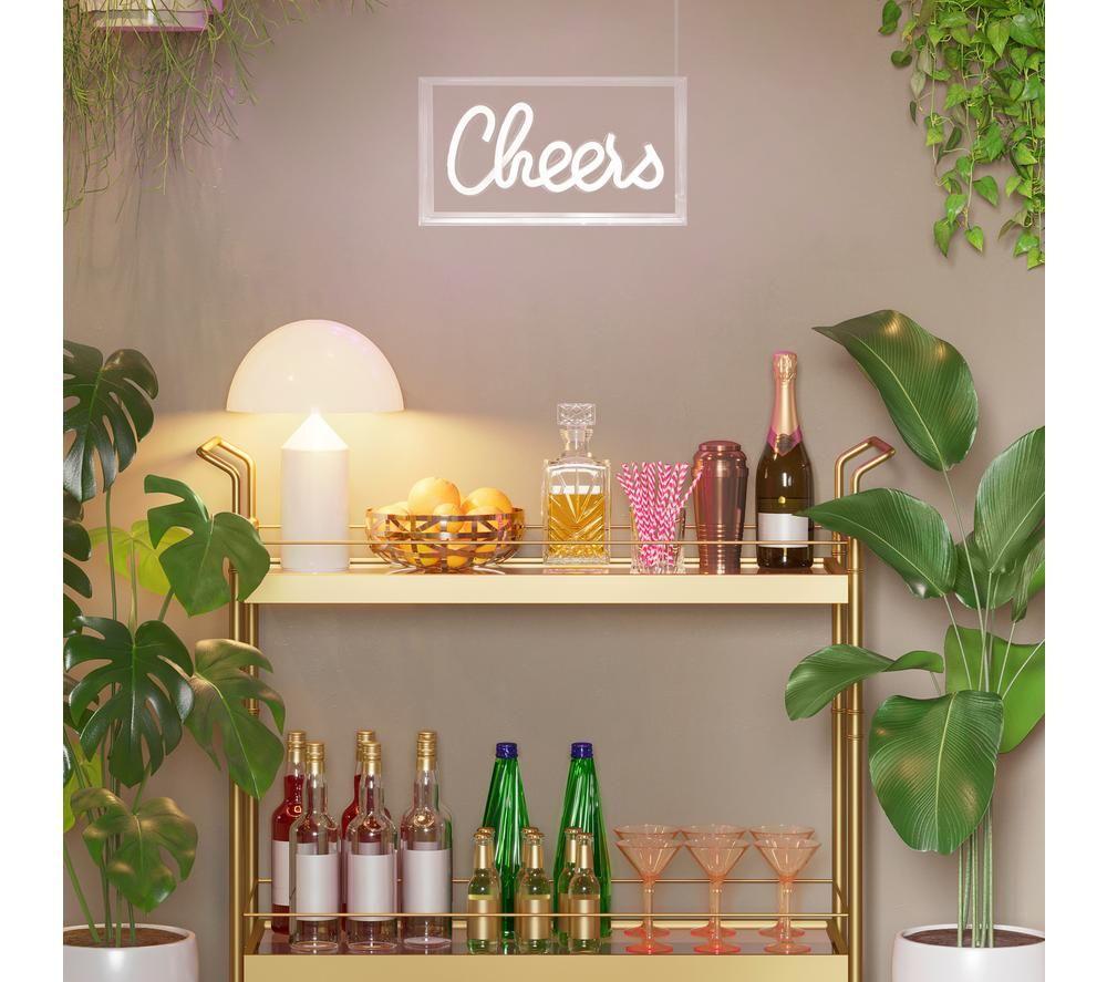 GLOBAL GIZMOS 51449 LED Neon Cheers Sign - White image number 4 of 5