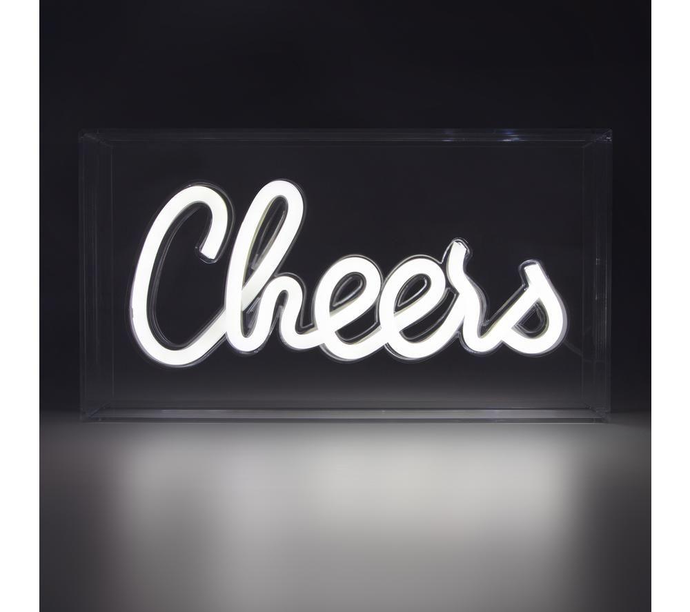 GLOBAL GIZMOS 51449 LED Neon Cheers Sign - White image number 5 of 5