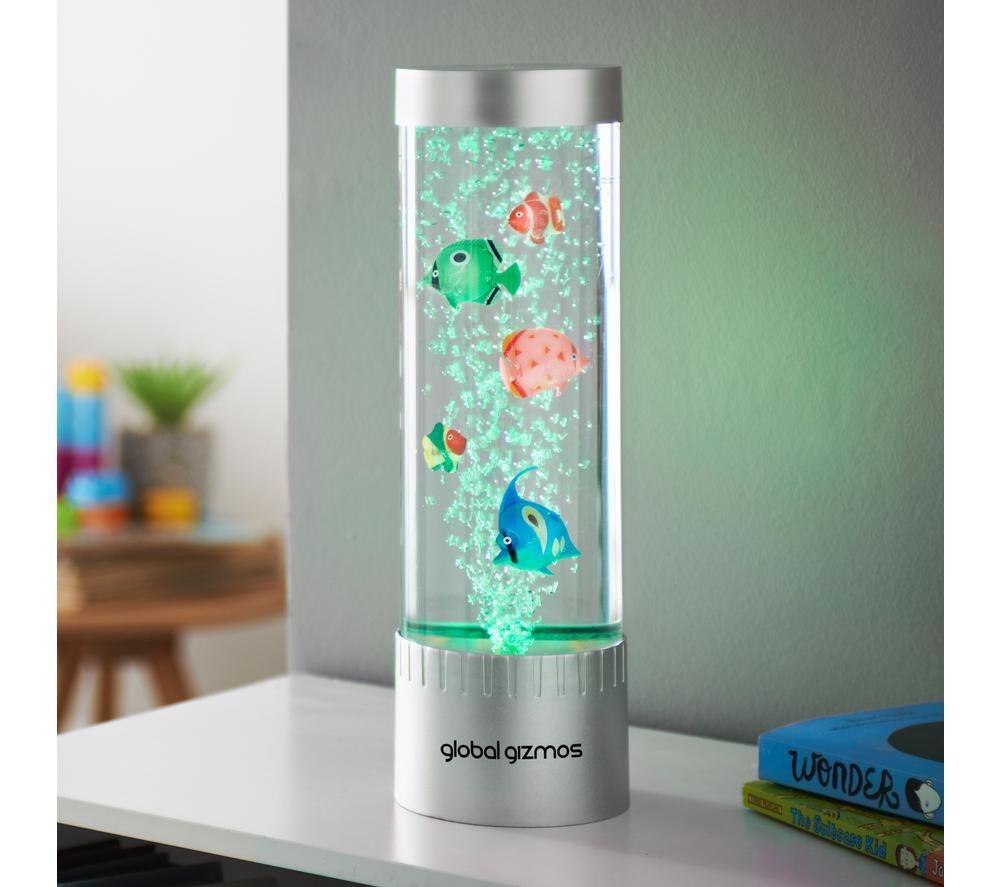 GLOBAL GIZMOS Fish Water Bubble Lamp - Silver image number 2 of 5