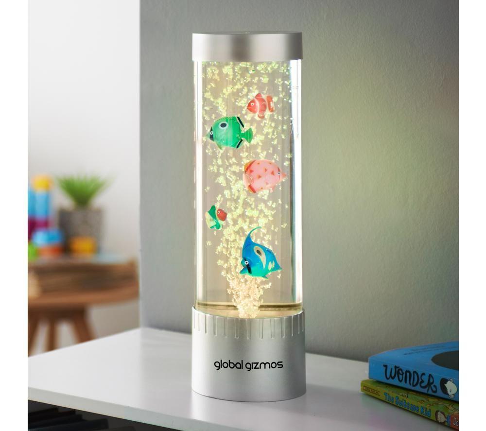 GLOBAL GIZMOS Fish Water Bubble Lamp - Silver image number 4 of 5