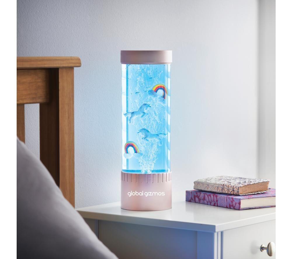 GLOBAL GIZMOS Magical Unicorn & Rainbow Bubble Lamp - Rose Gold image number 2 of 3