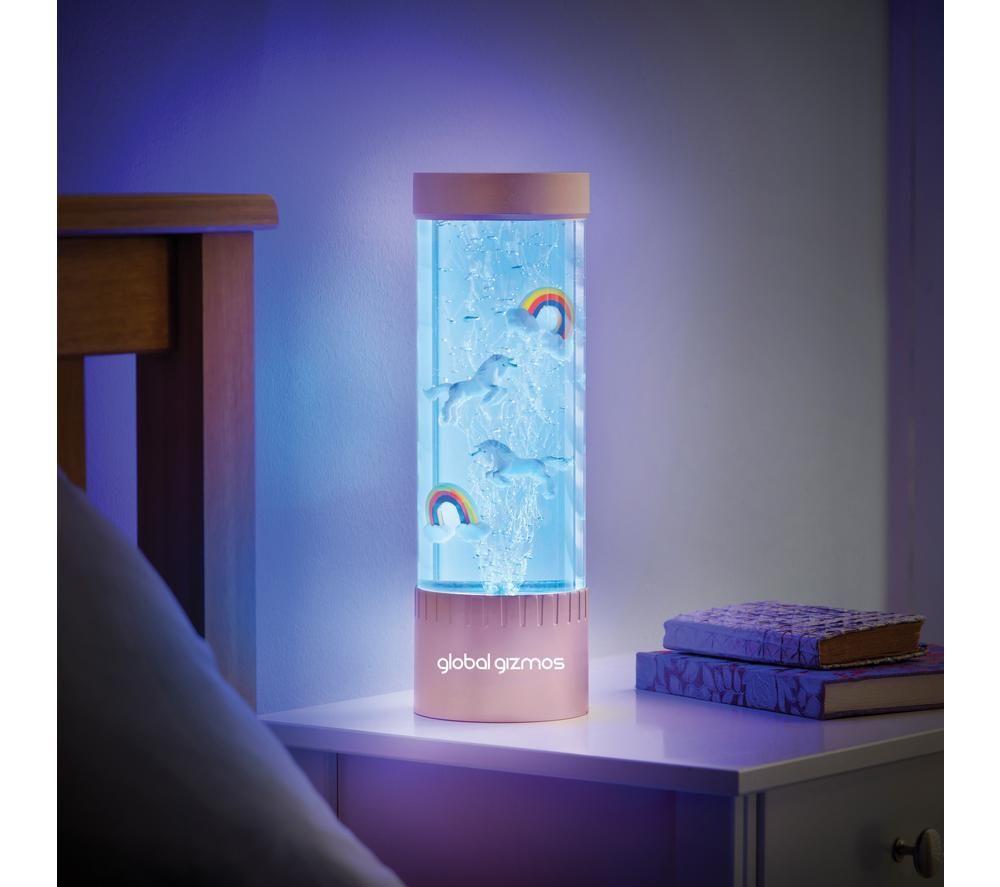 GLOBAL GIZMOS Magical Unicorn & Rainbow Bubble Lamp - Rose Gold image number 3 of 3