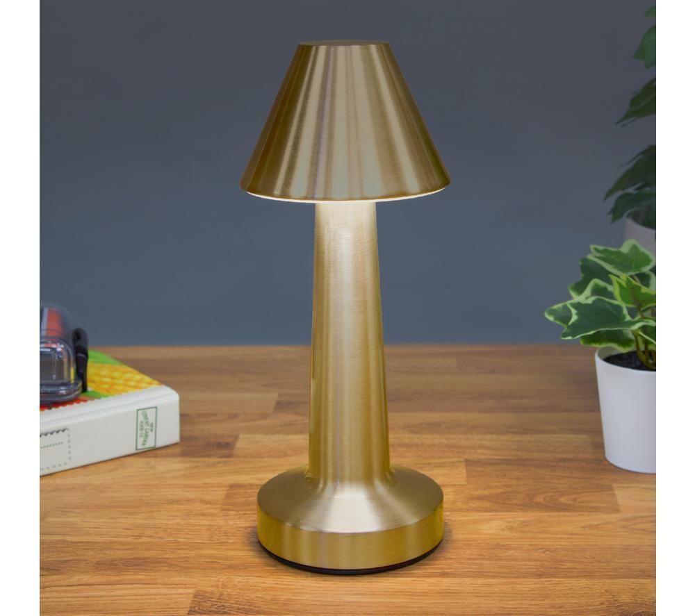 GLOBAL GIZMOS 66379 Rechargeable LED Table Lamp - Brass Effect image number 2 of 4