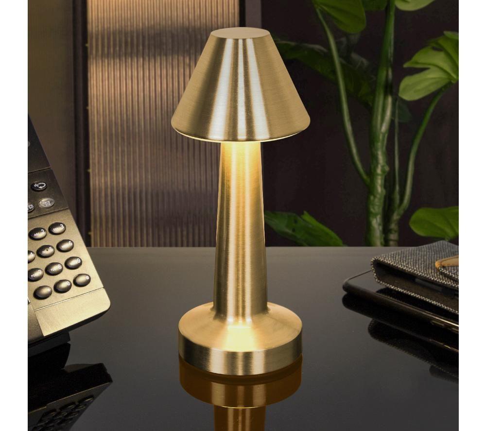 GLOBAL GIZMOS 66379 Rechargeable LED Table Lamp - Brass Effect image number 3 of 4