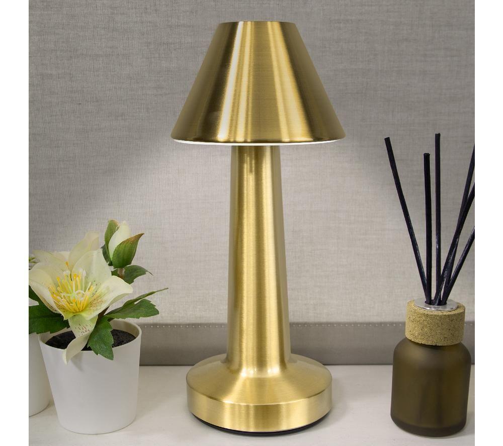 GLOBAL GIZMOS 66379 Rechargeable LED Table Lamp - Brass Effect image number 4 of 4
