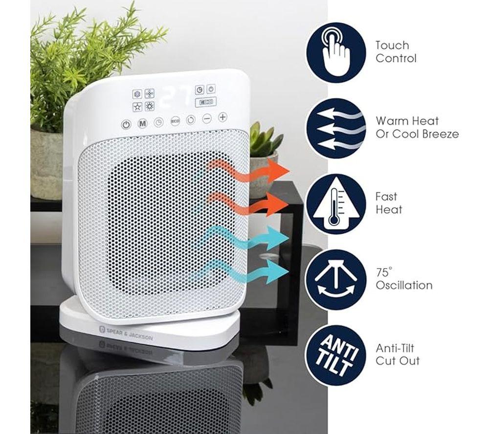 SPEAR & JACKSON 38885 Hot & Cool Tower Fan - White image number 3 of 3